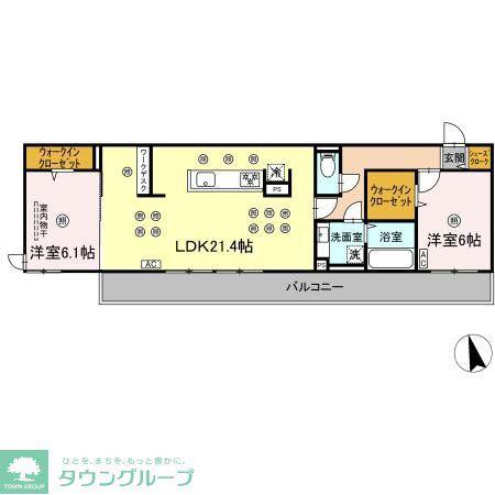 リトルノナチカ(2LDK/2階)の間取り写真