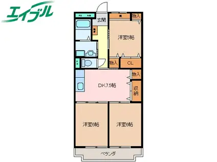 エクセレンス(3DK/2階)の間取り写真