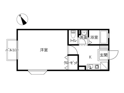 コートヴィレッジ(1K/2階)の間取り写真