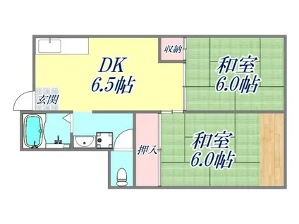 サングリーン大島(2DK/2階)の間取り写真
