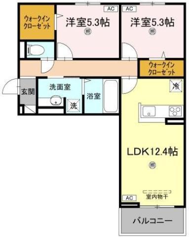 サンセール問屋町II(2LDK/3階)の間取り写真