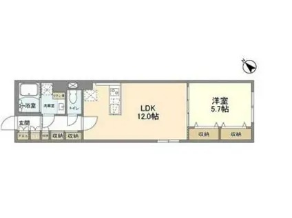 ウェルスクエア武蔵小山II(1LDK/1階)の間取り写真