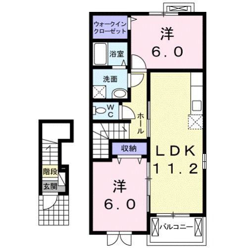 TIES TENPOINT(2LDK/2階)の間取り写真