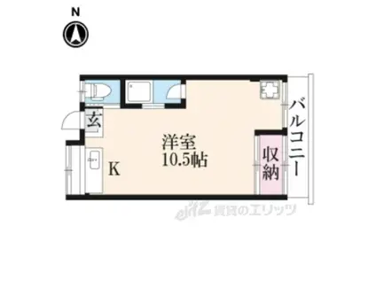 池端グリーンハイツ(ワンルーム/1階)の間取り写真