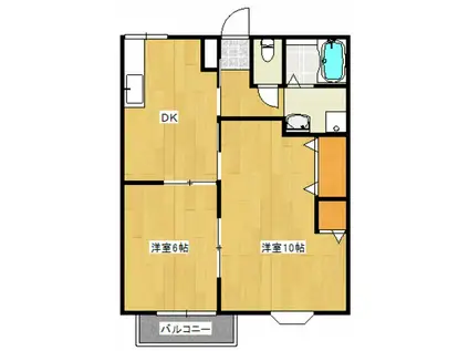 ファミールヒルズ(3DK/2階)の間取り写真