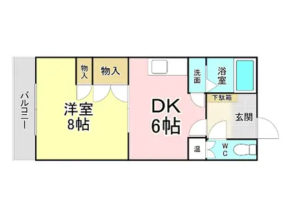 コーポ美生 2(1DK/3階)の間取り写真