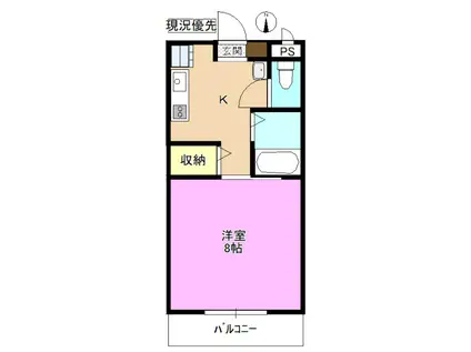 グランドゥール坂口(1K/2階)の間取り写真