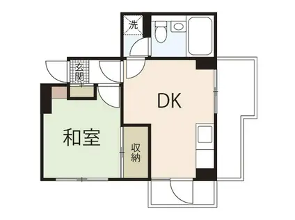 高松ビル(1DK/3階)の間取り写真