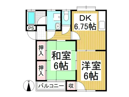 シティハイムエクリュー(2DK/1階)の間取り写真