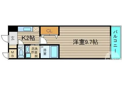 オリーブ白鷺(1K/2階)の間取り写真