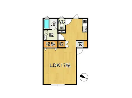 アゼリア・MINATO(ワンルーム/2階)の間取り写真