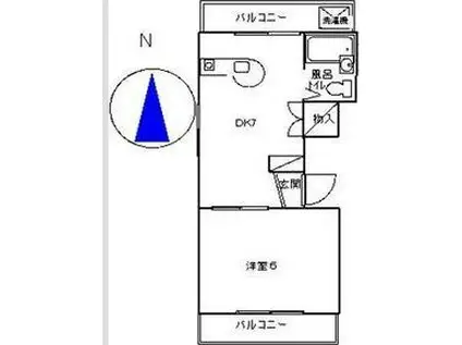 オクトヒルズ(1DK/5階)の間取り写真