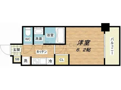 プレサンス扇町駅前(1K/10階)の間取り写真