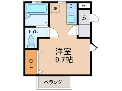 エンゼルハイツ(ワンルーム/2階)の間取り写真