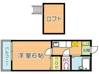 エクシヴ大里II(1K/2階)の間取り写真