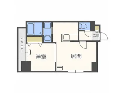 椿ガーデン(1LDK/5階)の間取り写真