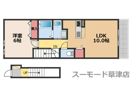 スイートハウス藤I(1LDK/2階)の間取り写真