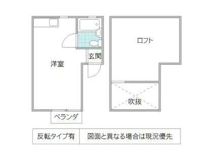 ハイムユングフラウ A棟(ワンルーム/2階)の間取り写真