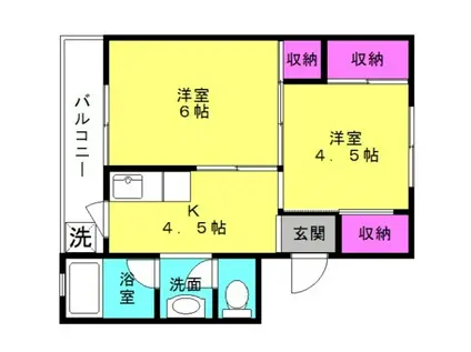 ビレッジハウス十王堂(2K/2階)の間取り写真