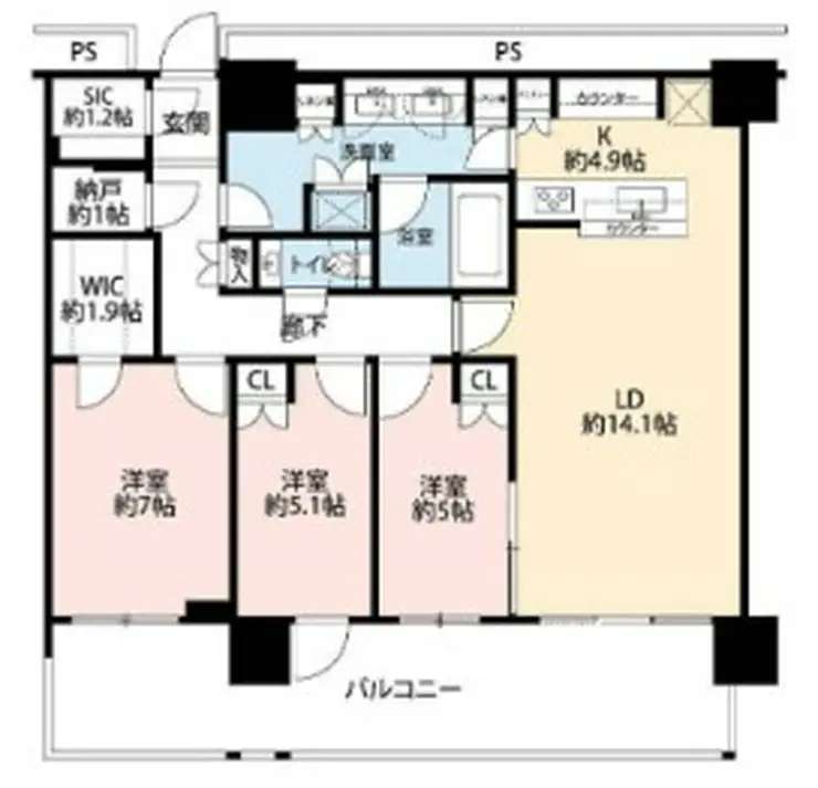 パークタワー品川ベイワード 16階階 間取り