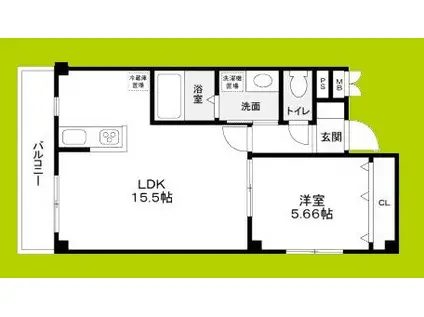 ENDLESSLY 北中振(1LDK/2階)の間取り写真