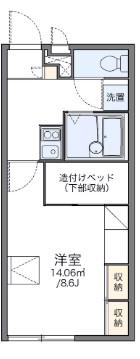 レオパレス多聞三ツ池(1K/2階)の間取り写真