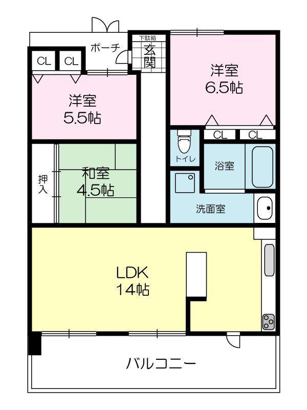 リベール姫路パークアベニュー(3LDK/3階)の間取り写真