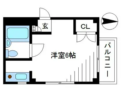 エムアールハイム(ワンルーム/2階)の間取り写真