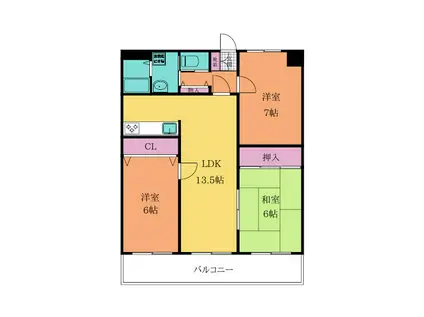 パストラール(3LDK/2階)の間取り写真