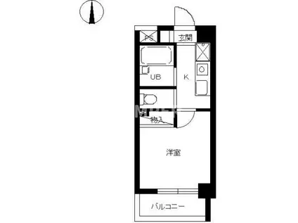 スカイコート神楽坂第2(1K/9階)の間取り写真