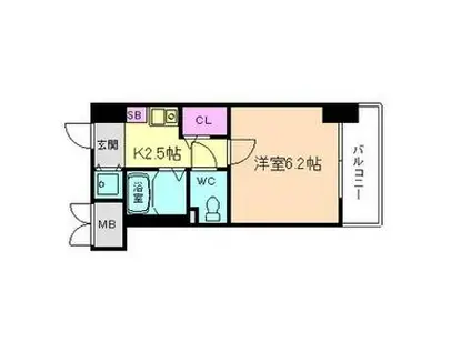 パラシオ塚本II2号棟(1K/2階)の間取り写真