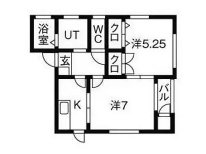 ポム・ド・パン青山(2K/1階)の間取り写真