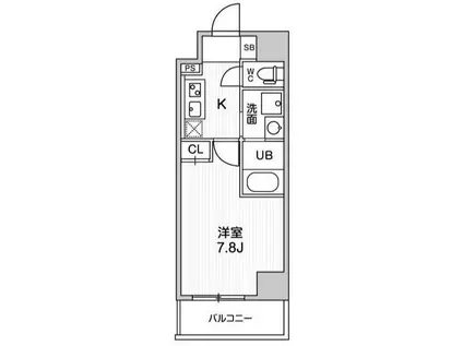 ALTERNA日暮里(1K/6階)の間取り写真