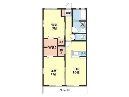 ハイム・コーラルヒル(2LDK/1階)の間取り写真