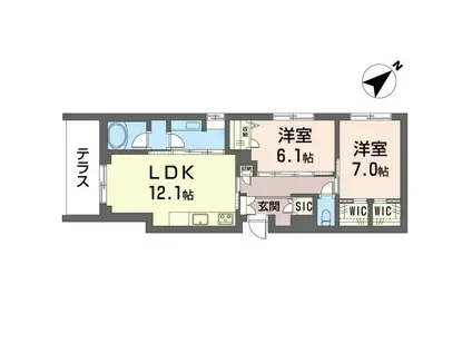 カイ ラニ(2LDK/1階)の間取り写真