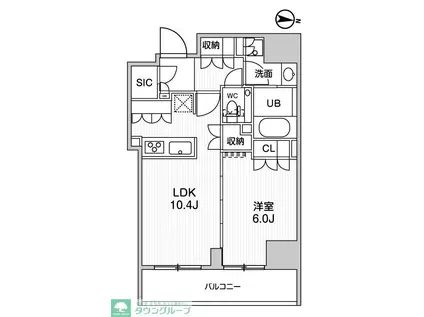 ガリシア森下V(1LDK/5階)の間取り写真