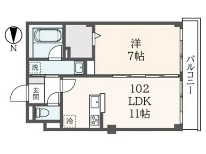 ダイワフラットIII(1LDK/1階)の間取り写真
