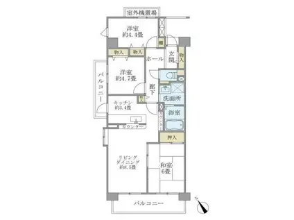 コーポレート鷺沼(3LDK/1階)の間取り写真