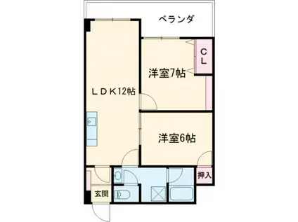 LUNA ET SOLEIL(2LDK/6階)の間取り写真