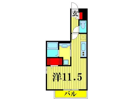 メルヴェーユ花水木I(ワンルーム/3階)の間取り写真