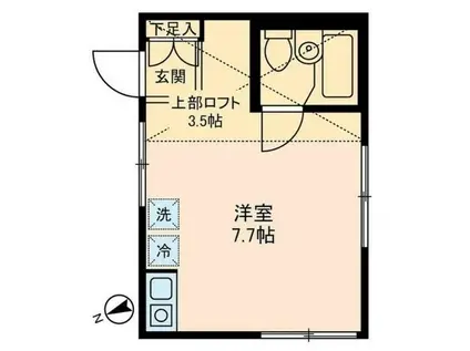 AMMS OKAMURA(ワンルーム/2階)の間取り写真