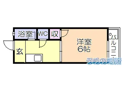 野中ハイツ(1K/2階)の間取り写真