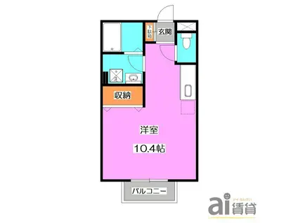 グランメゾンI(ワンルーム/1階)の間取り写真