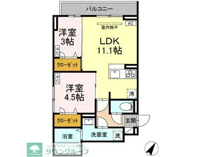 D-ROOM散田町(2LDK/2階)の間取り写真