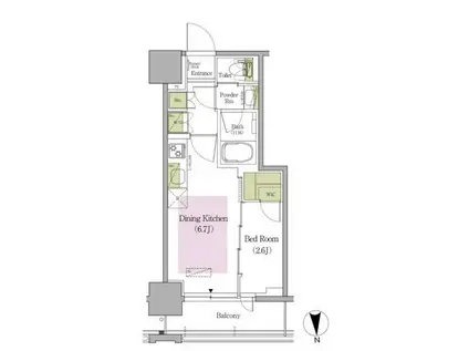 アーバネックス早稲田テラス(1DK/11階)の間取り写真