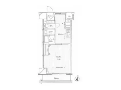 フィットエル仙台一番町(1K/9階)の間取り写真