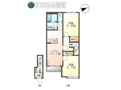 リガシーM(2LDK/2階)の間取り写真