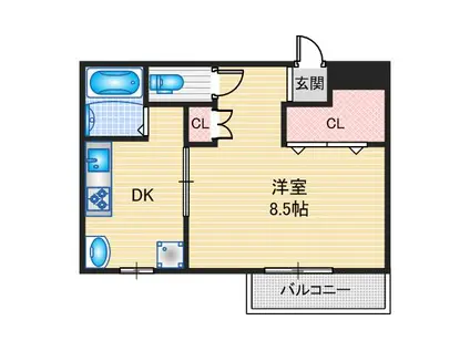 サンメゾンXIII(1DK/1階)の間取り写真