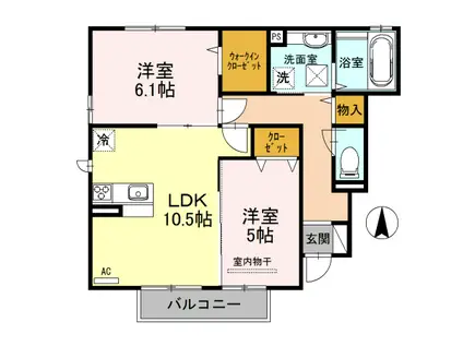 サン ハイム(2LDK/2階)の間取り写真