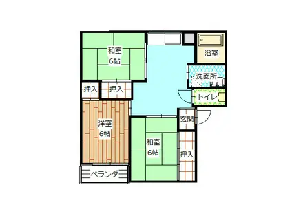 イレブンパル(3DK/1階)の間取り写真